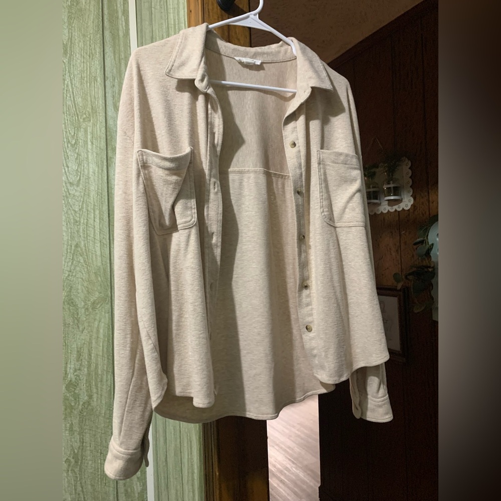 Button down shacket style shirt